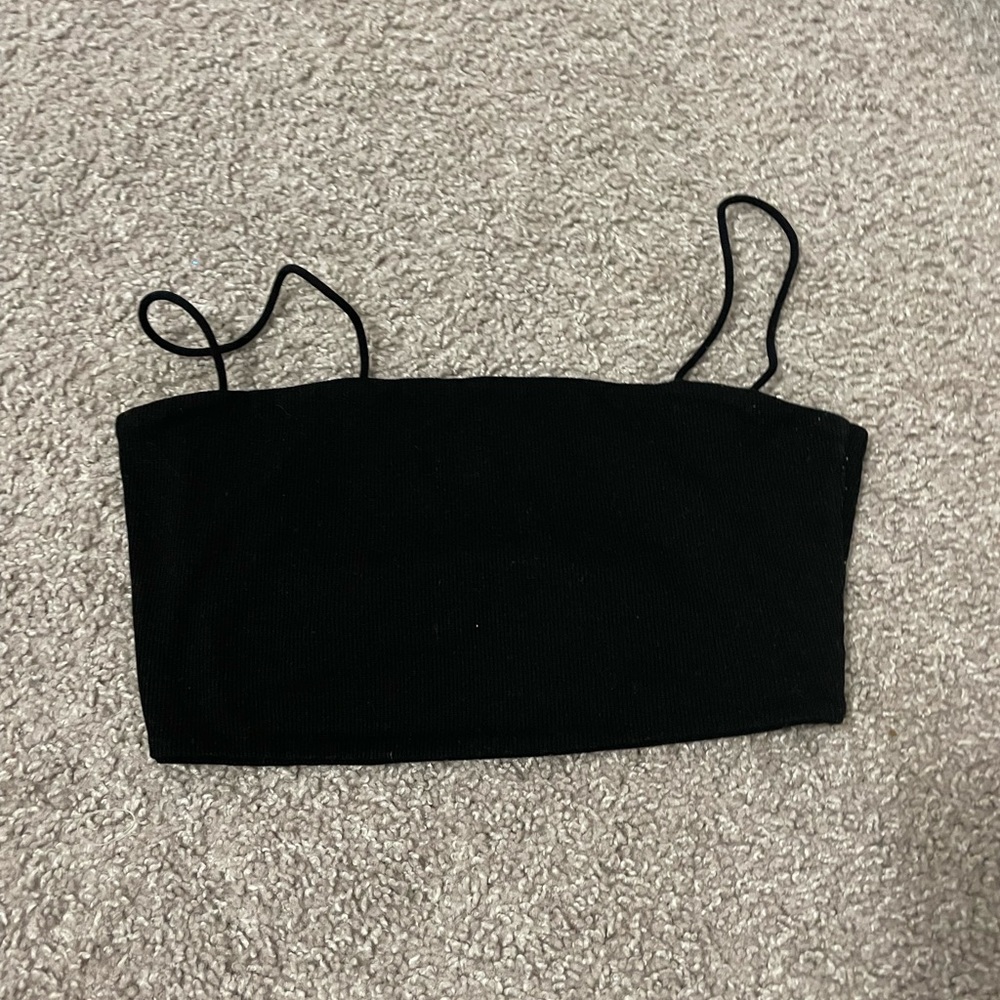 black micro crop top